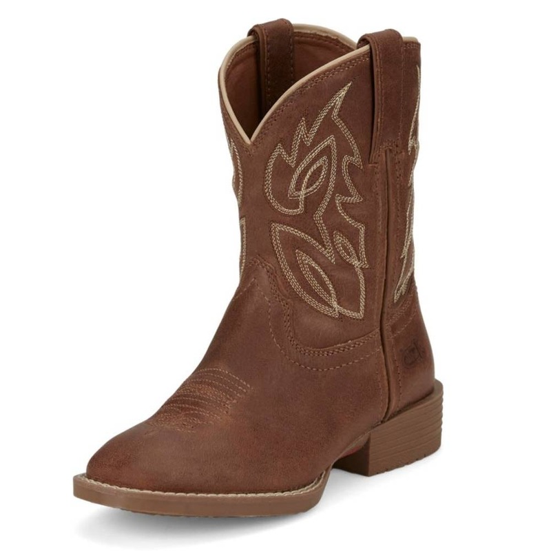 Justin Youth Canter Roasted Cognac Water Buffalo Boot