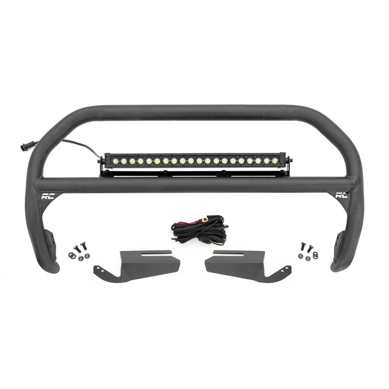 Rough Country | Nudge Bar | 20 Inch BLK DRL Single Row LED | OE Modular Steel | Ford Bronco (21-25) | 51102