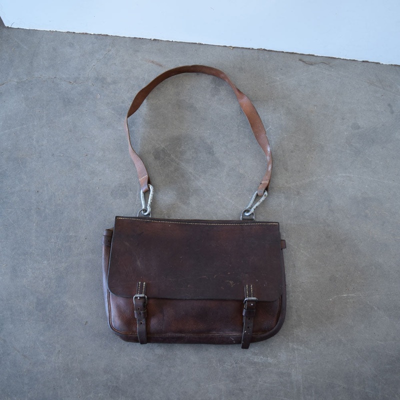 Used Vintage German Leather Saddle Bag