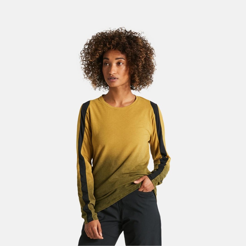 Women’s Trail Long Sleeve Jersey Harvest Gold Spray