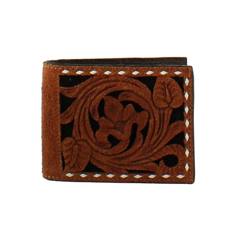 3D Floral Filigree Inlay Bifold Brown