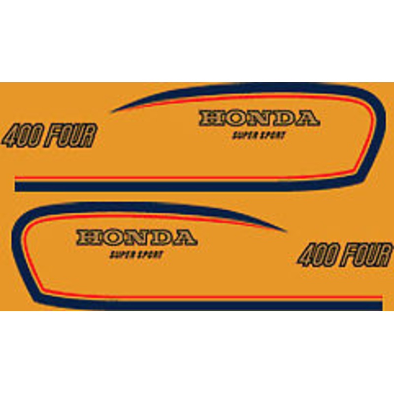 CB400F 1977 Complete Decal Set ~ Parakeet Yellow