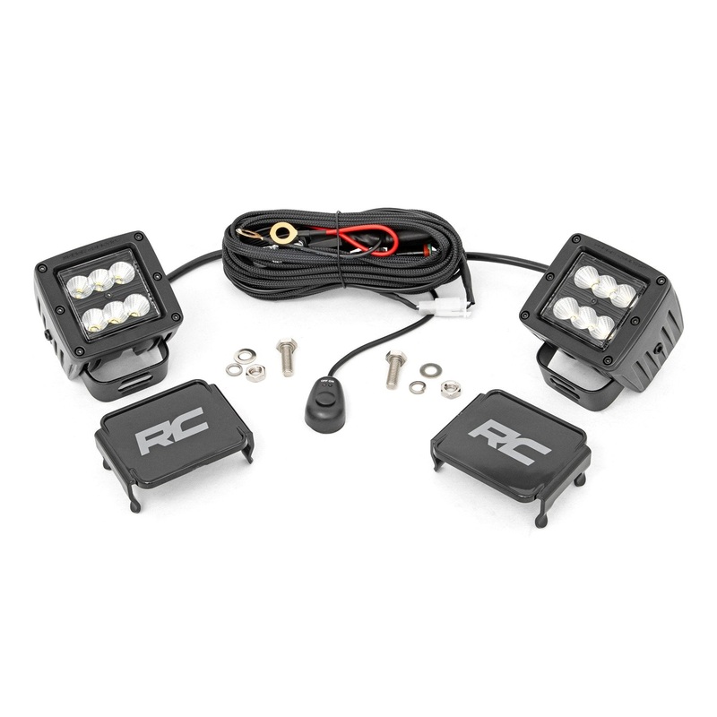 Rough Country | 2 Inch Black Series LED Light Pods  | Pair | Flood | 70133BL