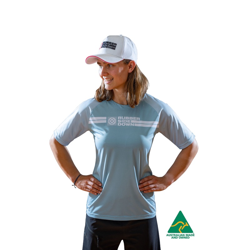 Rubber Side Down Women’s Element Short Sleeve Jersey – Women’s L – Steel Blue