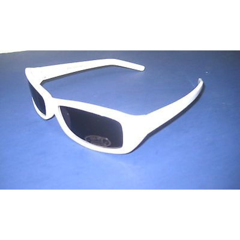 Square Rocker sunglasses white  frame dark tinted lenses motorcycle sun glasses