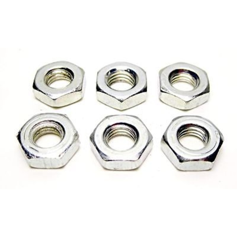 14-0401 set 6 nuts low profile nut Triumph BSA 1/4 x 28 thin locking nut