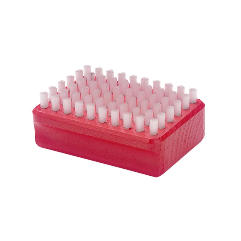 White Rectangle Nylon Brush Red / White