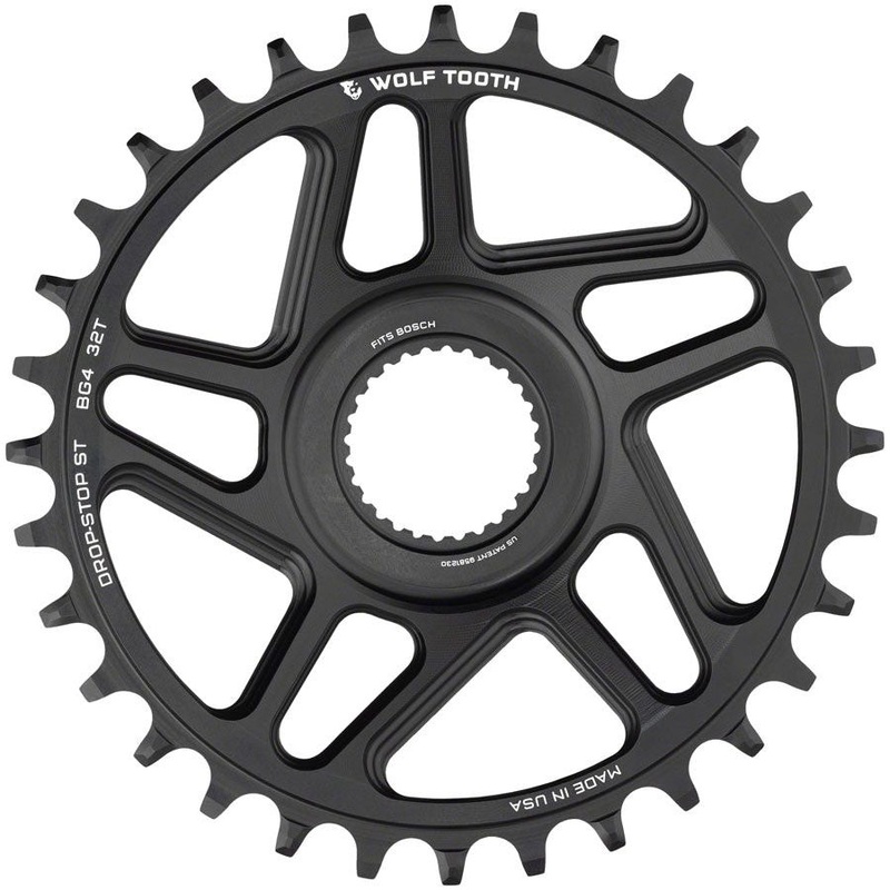 Wolf Tooth Bosch Gen 4 Direct Mount Chainring – Drop-Stop ST 32T Black