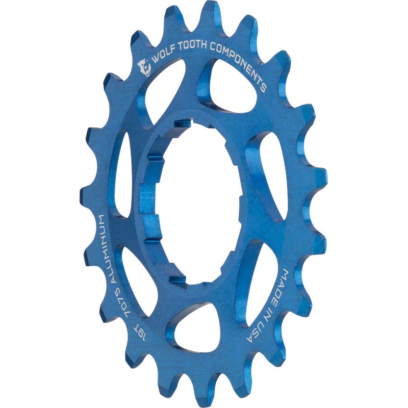 Wolf Tooth Single Speed Aluminum Cog – 19t, Compatible with 3/32″ Chains, Blue