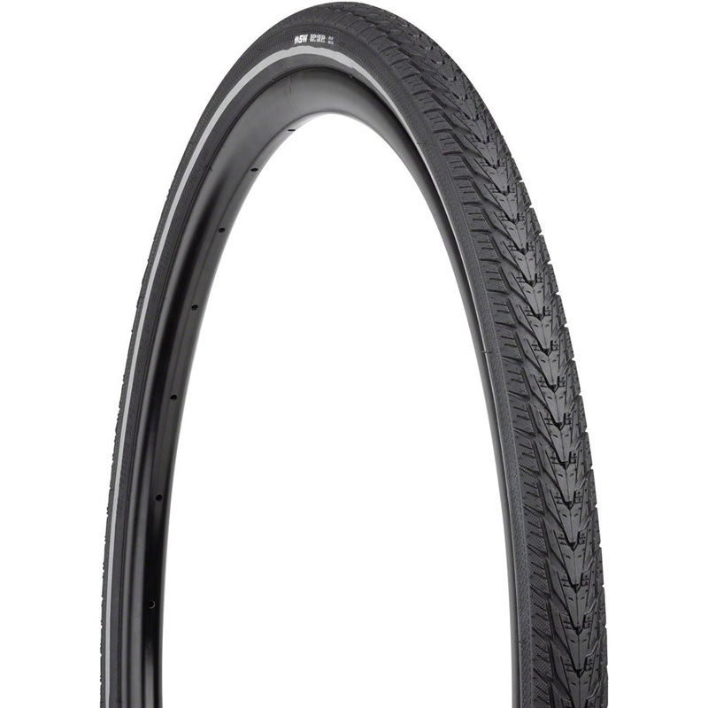 MSW Daily Driver Tire – 700 x 38, Black, Rigid Wire Bead, Reflective Sidewall, 33tpi