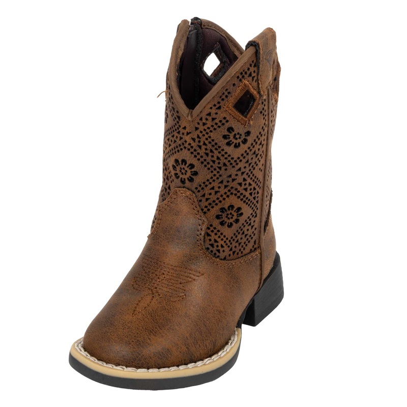 Twisted Toddler Prue Floral Square Toe Boot