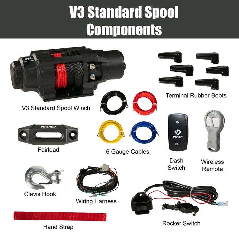 Viper UTV Winch – V3 Standard Spool Blue