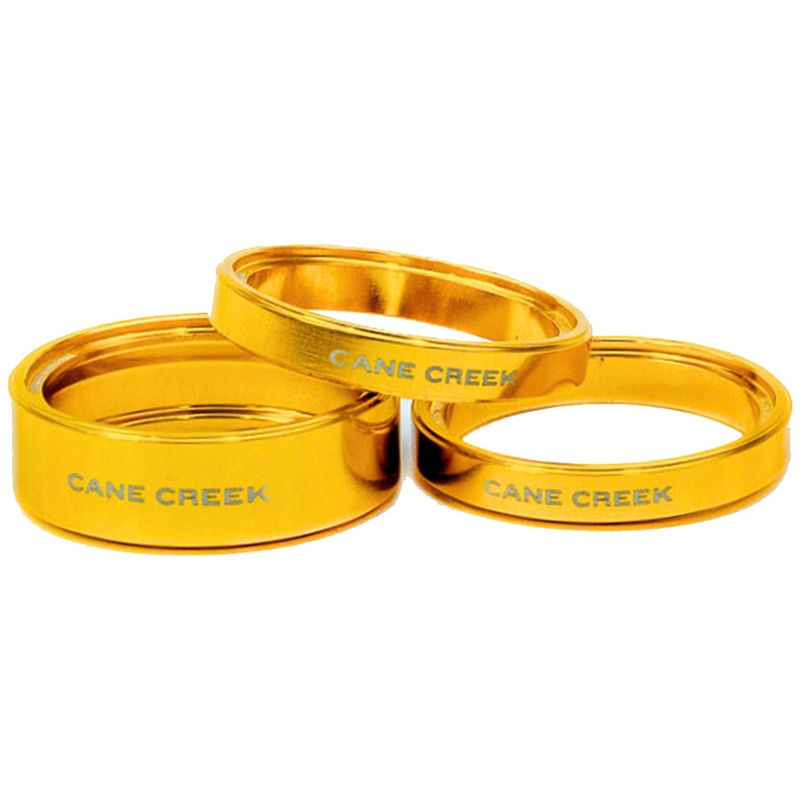 Cane Creek Interlok Chroma Studio Headset Spacer Kit – (1) 10mm, (2) 5mm, Gold