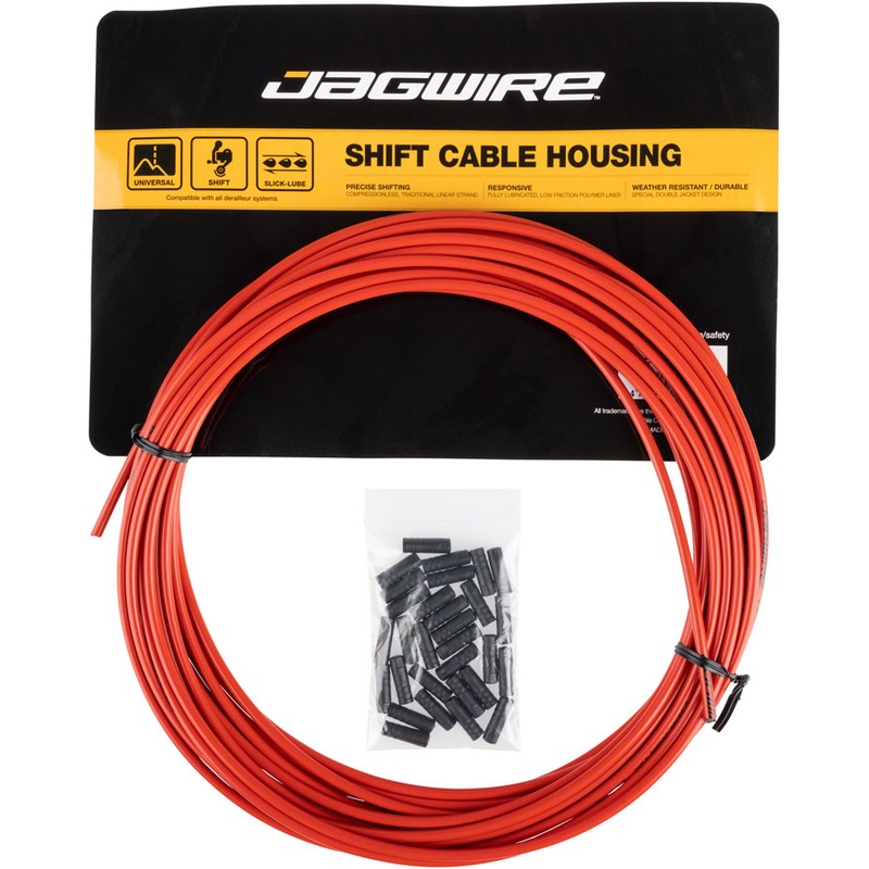 Jagwire 4mm Sport Derailleur Housing with Slick-Lube Liner 10M Roll Red