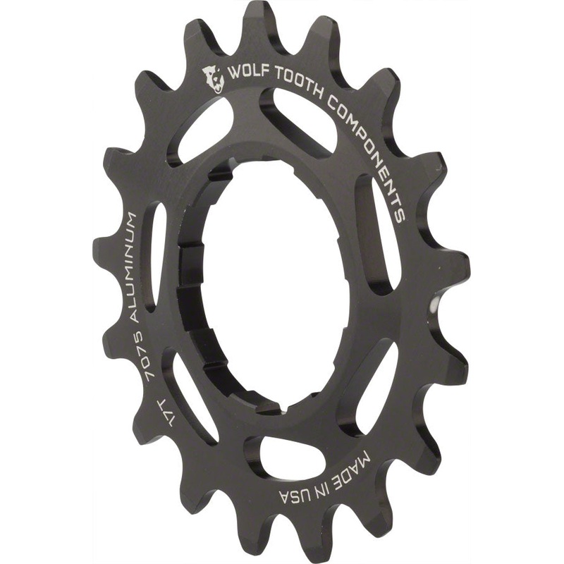 Wolf Tooth Single Speed Aluminum Cog – 17t Compatible 3/32″ Chains BLK
