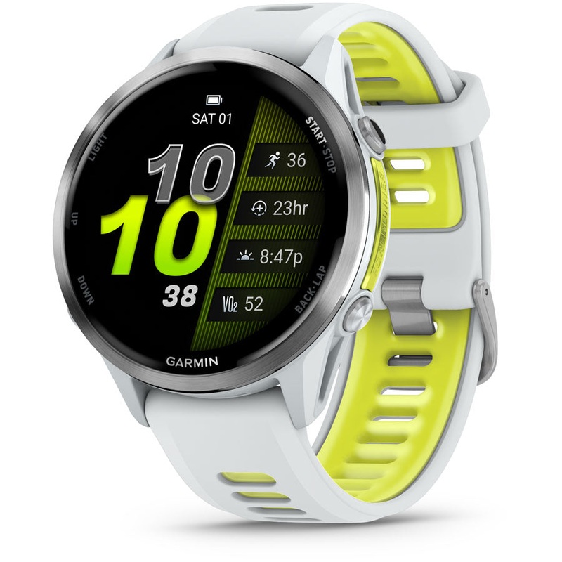 Garmin Forerunner 970 SmartWatch – Whitestone/Amp Yellow