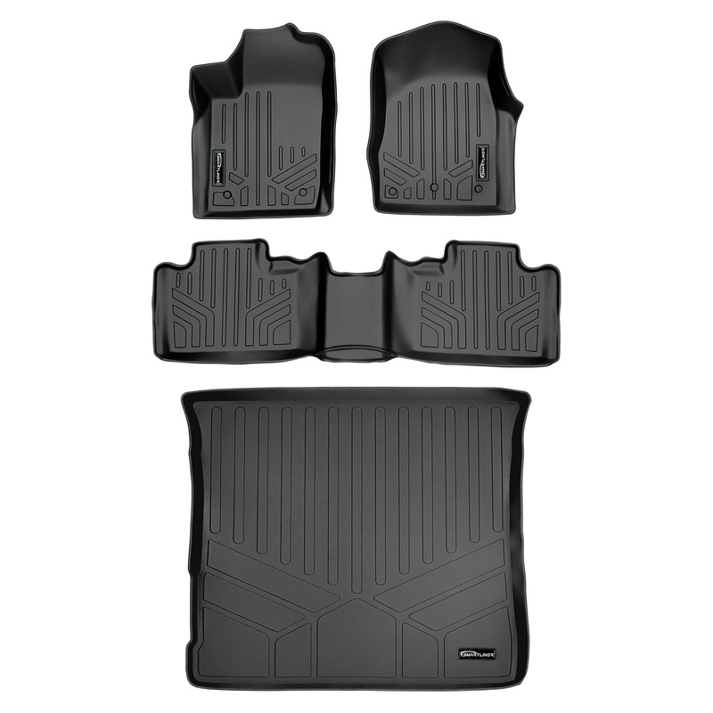 Smart Trim Custom Fit Floor Liners For 2013-2016 Jeep Grand Cherokee (without 2nd Row Center Console) Black