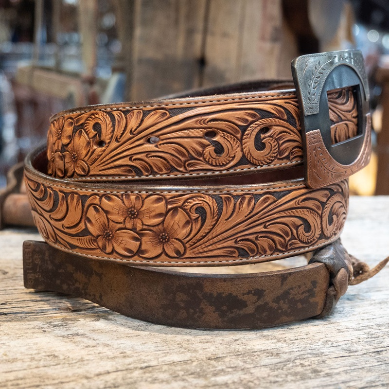 El Trebol Fully Tooled Handmade Belt