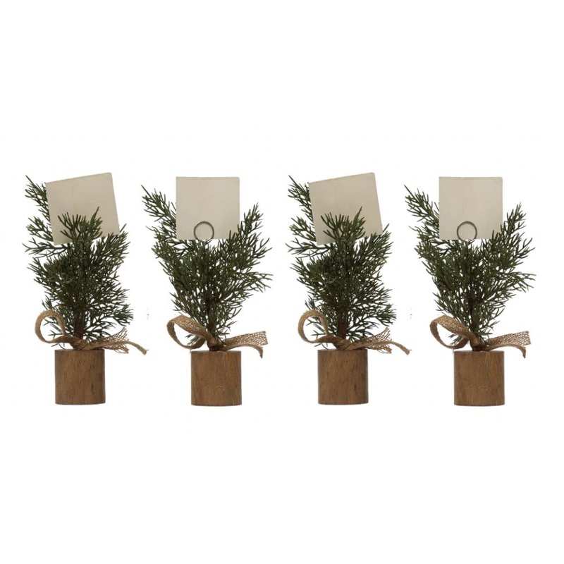 Faux Pine Tree Place Card/Photo Holder – Set of 4