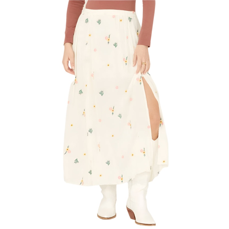 Rock & Roll Denim Women’s Embroidered Midi Skirt