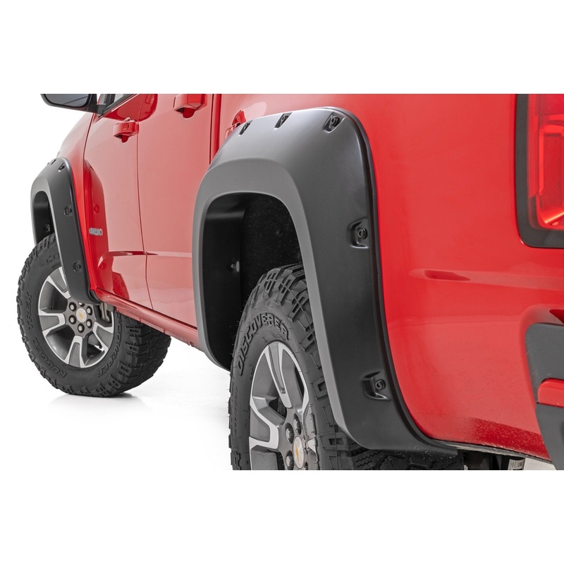 Rough Country | Pocket Fender Flares | G9K Satin Steel | Chevy Colorado 2WD/4WD (2015-2022) | F-C11511A-G9K