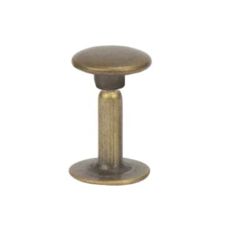 Rivet m and f 9mm ant brass 9mm cap 9mm stem per 50