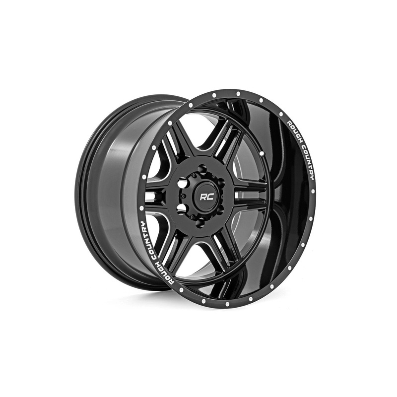 Rough Country | Rough Country 92 Series Wheel | Machined One-Piece | Gloss Black | 18×9 | 6×5.5 | +18mm | 92181812