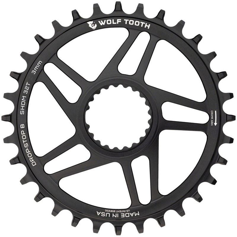 Wolf Tooth Direct Mount Chainring – 32t Shimano Direct Mount Drop Stop B Boost 3mm Offset BLK