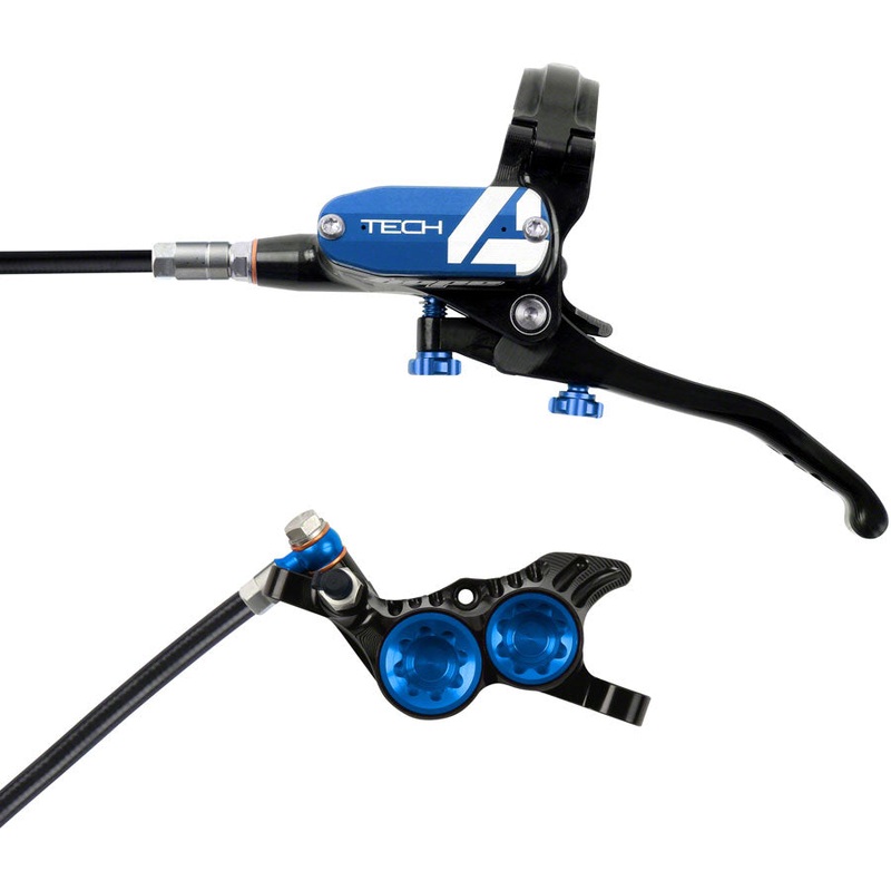 Hope Tech 4 V4 Disc Brake and Lever Set – Front Hydraulic Post Mount Blue
