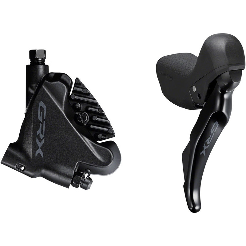 Shimano GRX ST-RX400/BR-RX400 Hydraulic Disc Brake and Brake/Shift Lever – Right, 10-Speed, Flat Mount, Finned Resin Pads, Black
