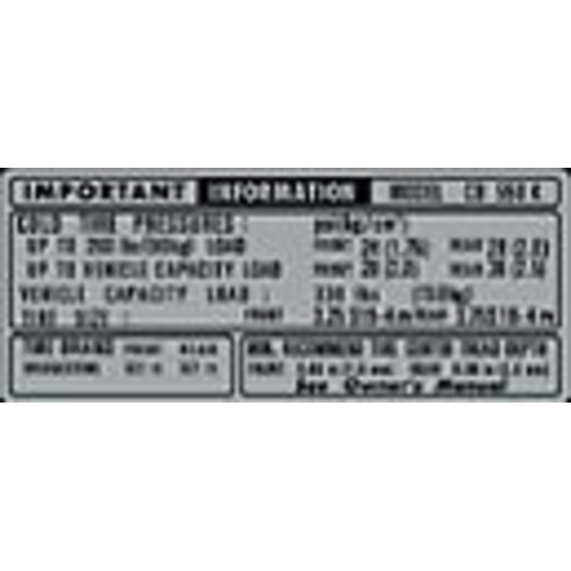 CB550K 1977-78 Tire Info Decal
