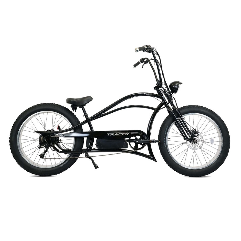Tracer Tracker DS7 26″ 7 Speed Stretch E-Bike with Classic Dual Springer Fork Black