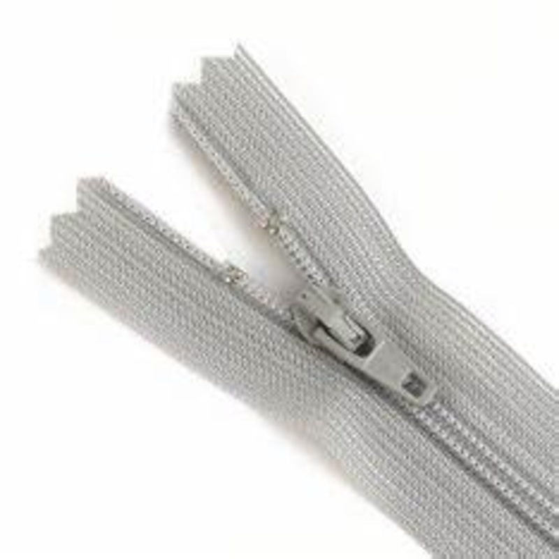 Zip open end 85cm light grey