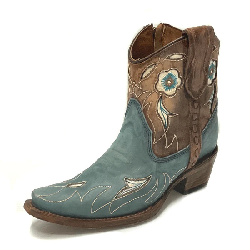 Circle G by Corral Inlay Floral Embroidered Ankle Boot