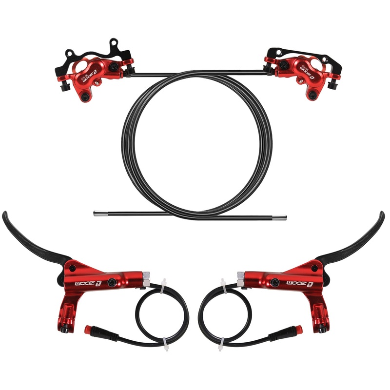 HB-876E 2-PIN4-PistonsElectricPower-OffHydraulicDiscBrakeSet Red