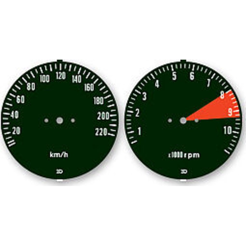 CB750K 1976 Speedo & Tach Face Decal Set ~ KM/H