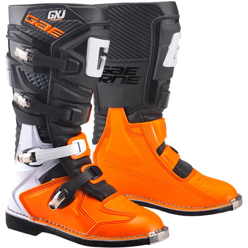 GAERNE Gx J Boots Black/Orange Size 03 – Professional MX Boots for Young Riders