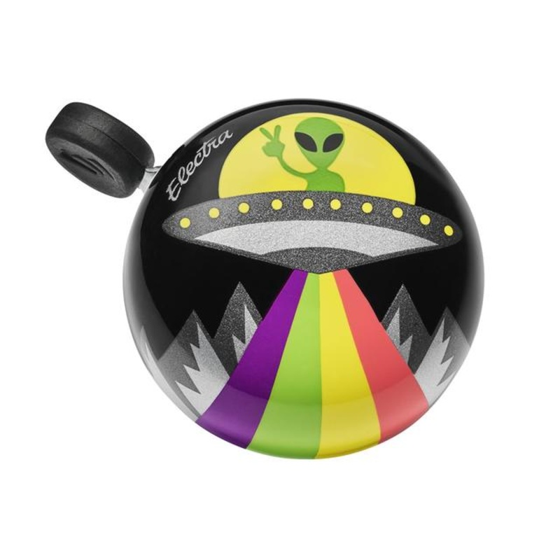 Peace Outta This World Domed Ringer Bike Bell Black/Dark Yellow
