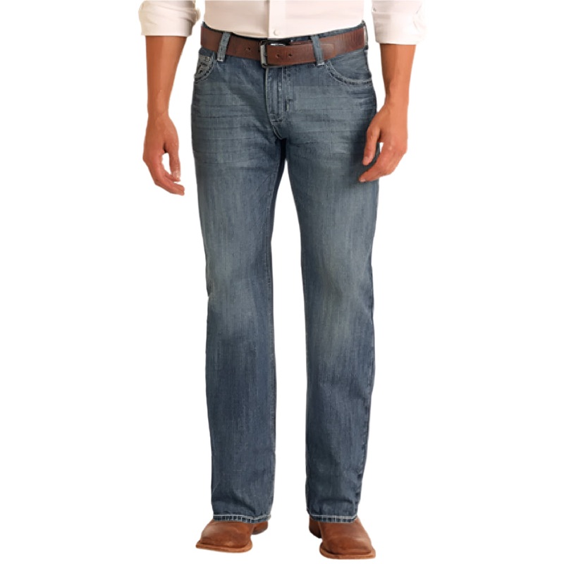 Rock & Roll Denim Men’s Double Barrel Straight Boot Cut Jeans