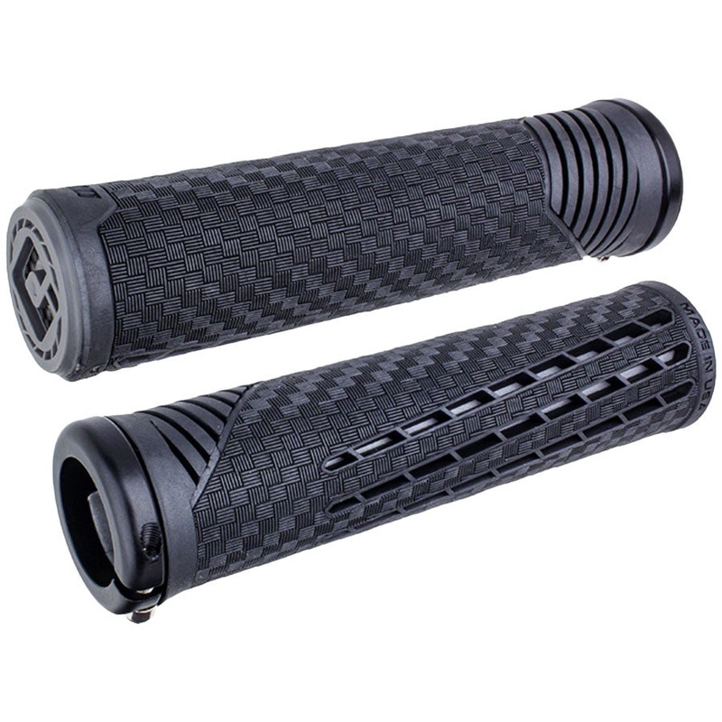 ODI CF V2.1 Grips – Black/Gray/Black, Lock-On