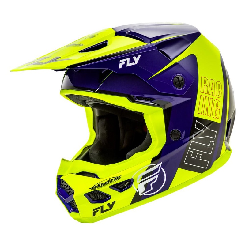 Fly Racing Kinetic Rally Helmet – Hi-Vis/Blue/Black