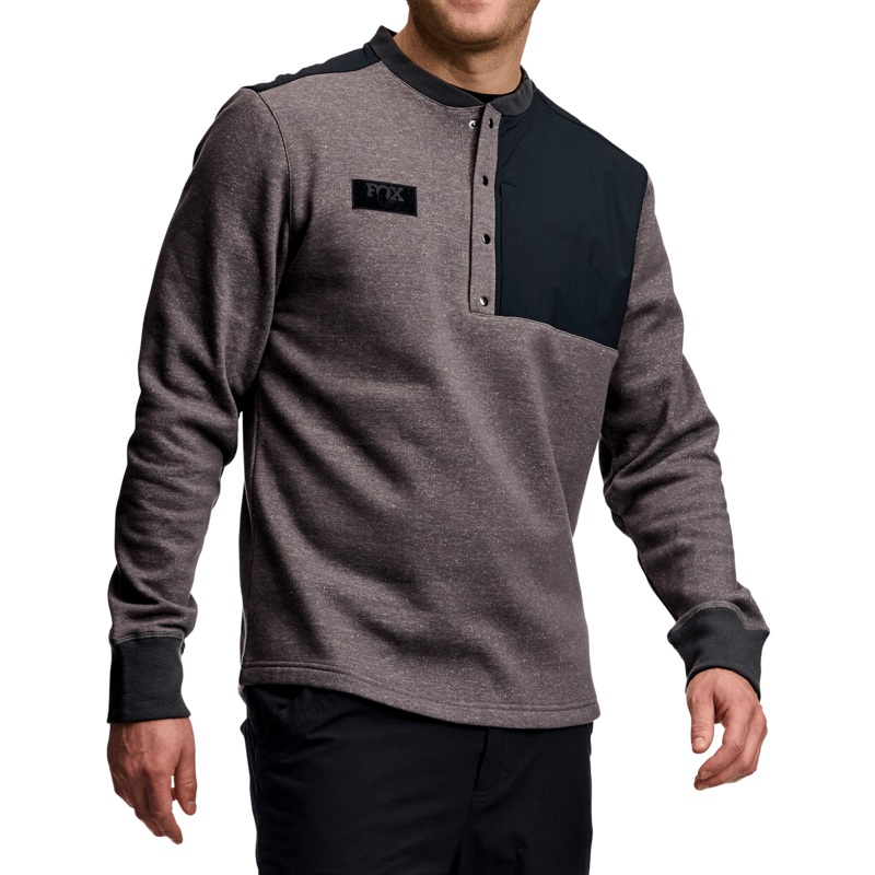 Long Sleeve Henley Dark Grey