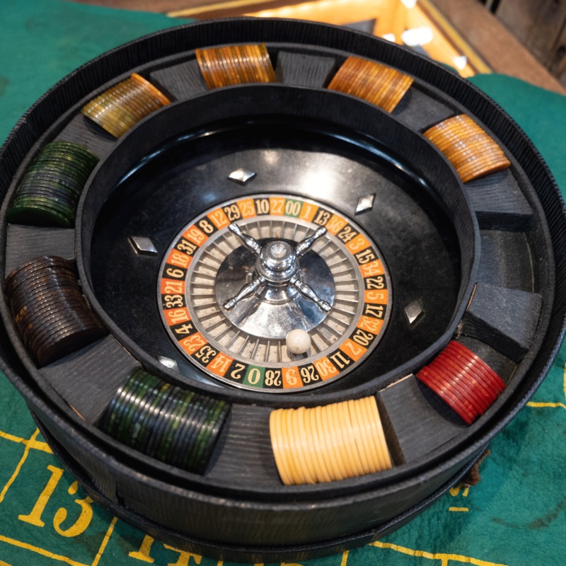 Vintage 1930’s Miniature Roulette Wheel Game Set