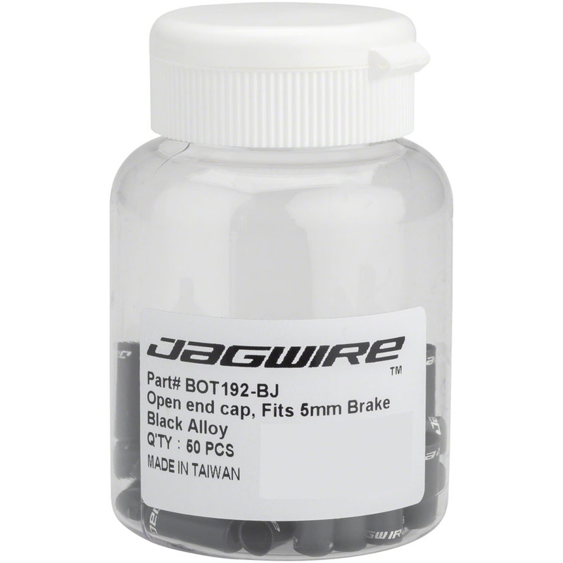 Jagwire 5mm Open Alloy End Caps Bottle of 50 Black
