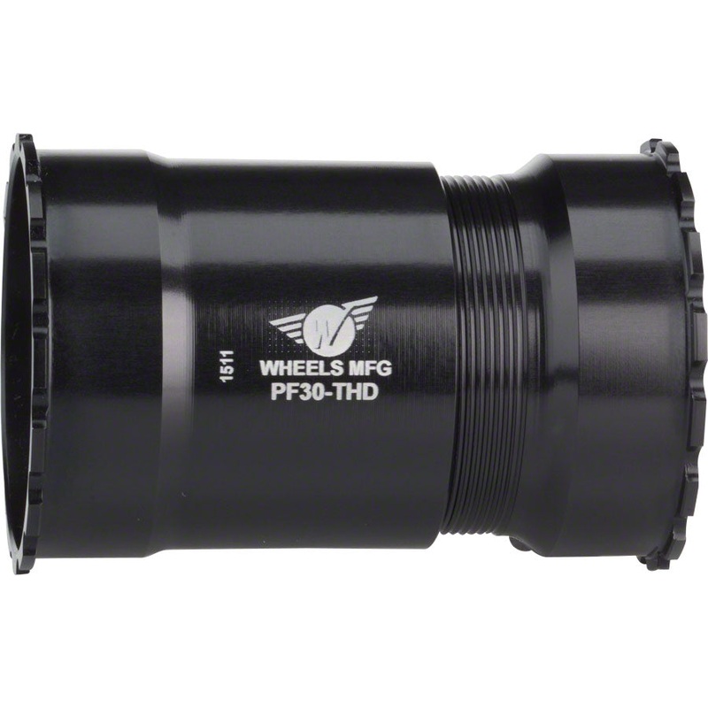 Wheels Manufacturing PF30 Bottom Bracket Angular Contact Bearings Threaded Black