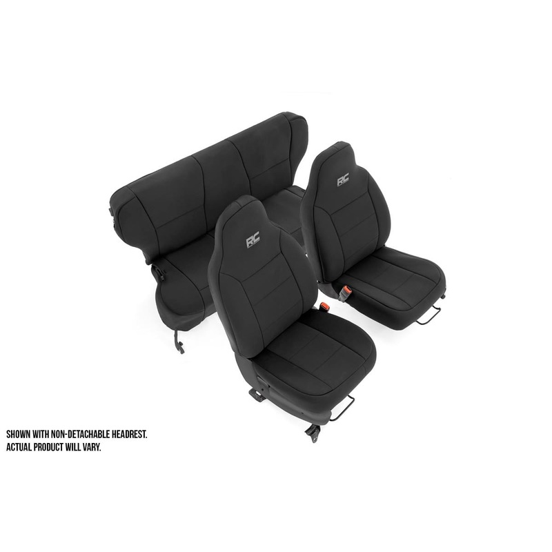 Rough Country | Seat Covers | Detachable Headrest FR & RR | Jeep Cherokee XJ 2WD/4WD (97-01) | 91023