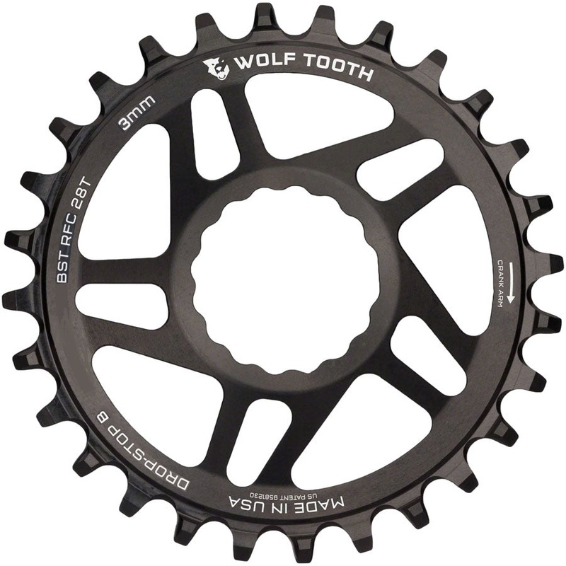 Wolf Tooth Direct Mount Chainring – 28t, RaceFace/Easton CINCH Direct Mount, Drop-Stop B, For Boost Cranks, 3mm Offset,