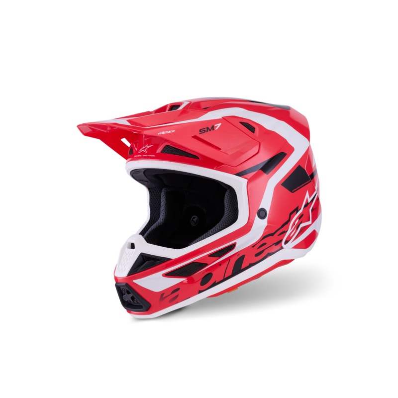 Sm7 Deed Helmet Red/Blk/Wht Glossy Sm
