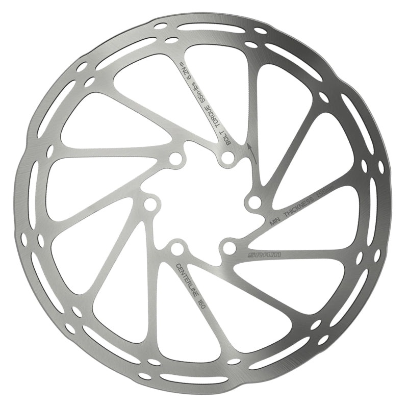 SRAM CenterLine Disc Brake Rotor – 160mm 6-Bolt 1.85mm
