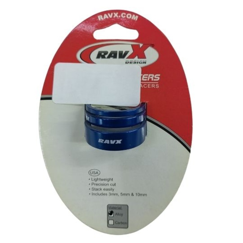 Spacers Alloy 3mm, 5mm and 10mm Blue